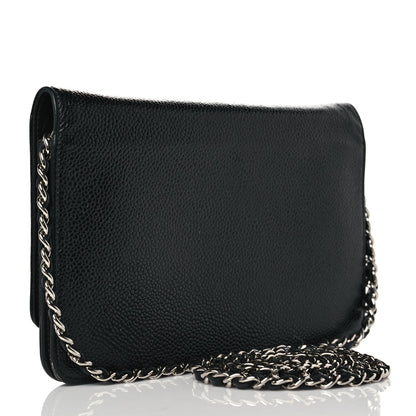 Chanel Caviar Timeless CC Wallet On Chain WOC Black 4 of 12