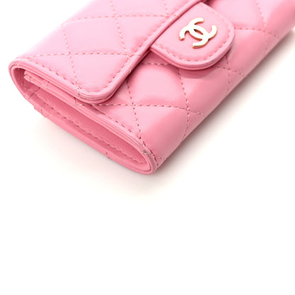 Chanel Lambskin Quilted Flap Card Holder Wallet Pink 9 of 10