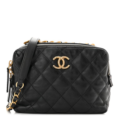 Chanel Calfskin Quilted Mini Bowling Bag Black 1 of 10