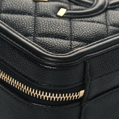 Chanel Caviar Quilted Small CC Filigree Vanity Case Black 9 of 12