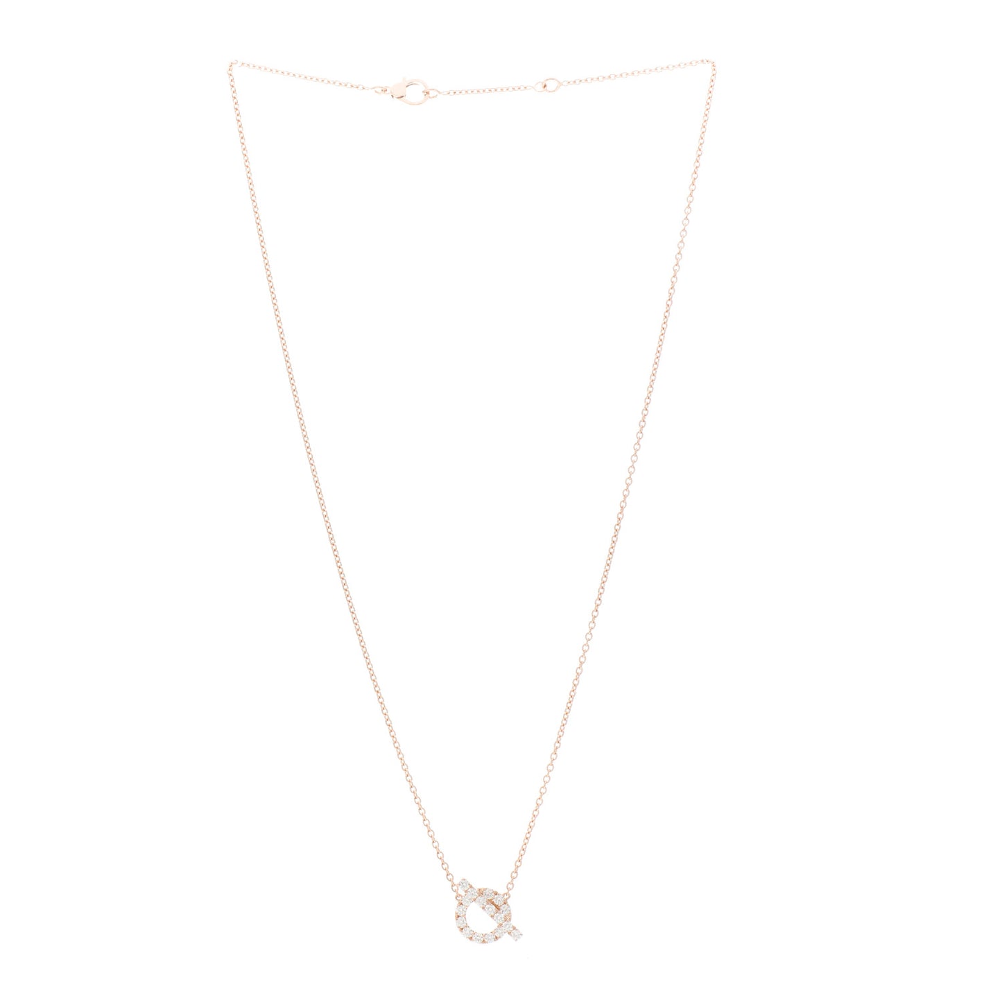 18K Rose Gold Diamond Finesse Pendant Necklace