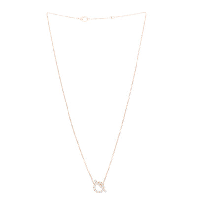 Hermes 18K Rose Gold Diamond Finesse Pendant Necklace 3 of 4