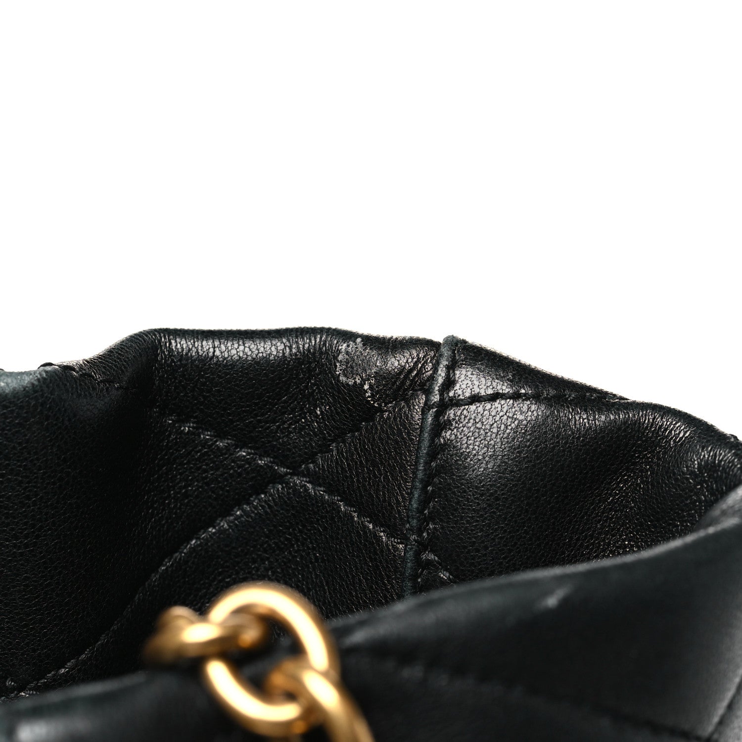 Saint Laurent Lambskin Quilted Le Maillon Bucket Bag Black 12 of 13