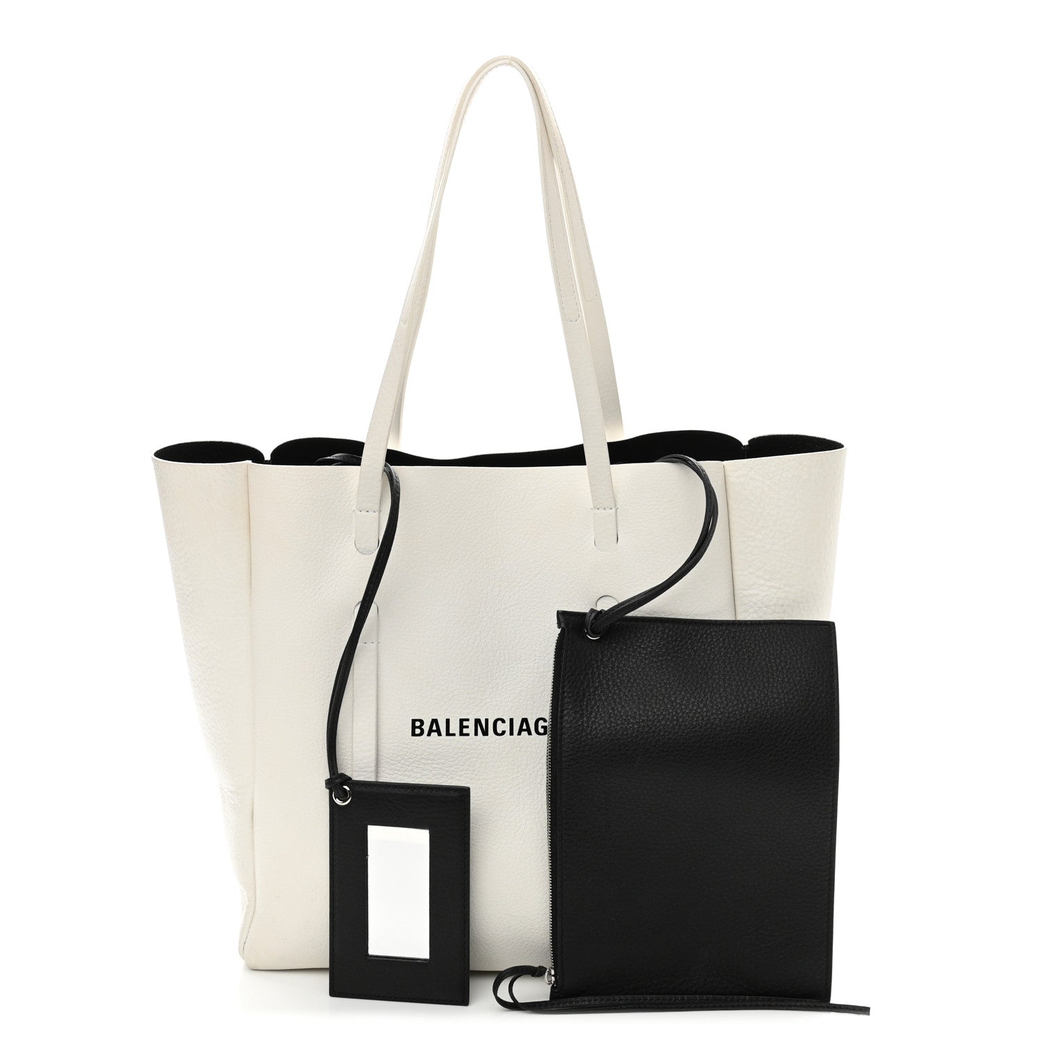 Balenciaga Smooth Calfskin Double Sided Small Everyday Tote Optic White Black 1 of 17