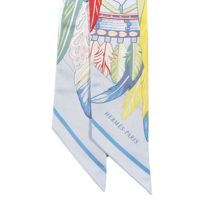 Hermes Silk La Danse Pacifique Twilly Bleu Ciel Vert Rose 2 of 4