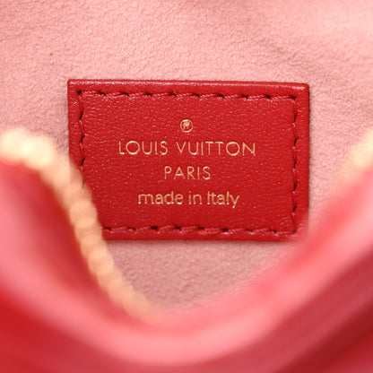 Louis Vuitton Lambskin Embossed Monogram Fall In Love Sac Coeur Heart Chain Bag Lipstick Red 6 of 9
