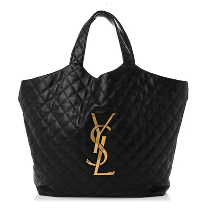 Saint Laurent Lambskin Quilted Maxi Icare Shopping Tote Black 1 of 11