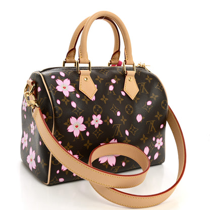 Louis Vuitton LV X TM Monogram Cherry Blossom Speedy Bandouliere 25 Sakura Brown 3 of 9