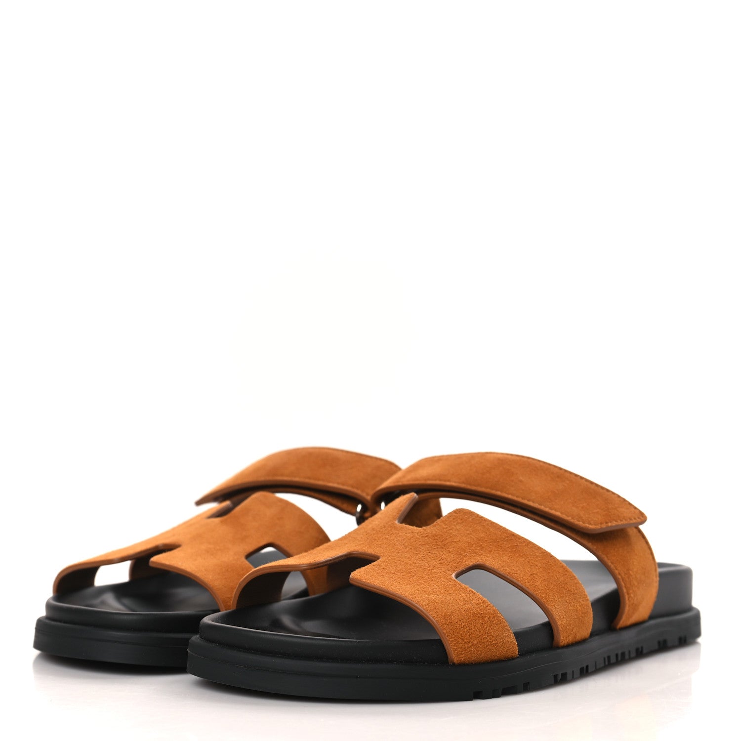 Hermes Suede Goatskin Womens Chypre Sandals 37 Naturel 3 of 9