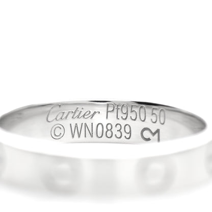 Cartier Platinum 3.5mm LOVE Wedding Band Ring 50 5.25 4 of 5