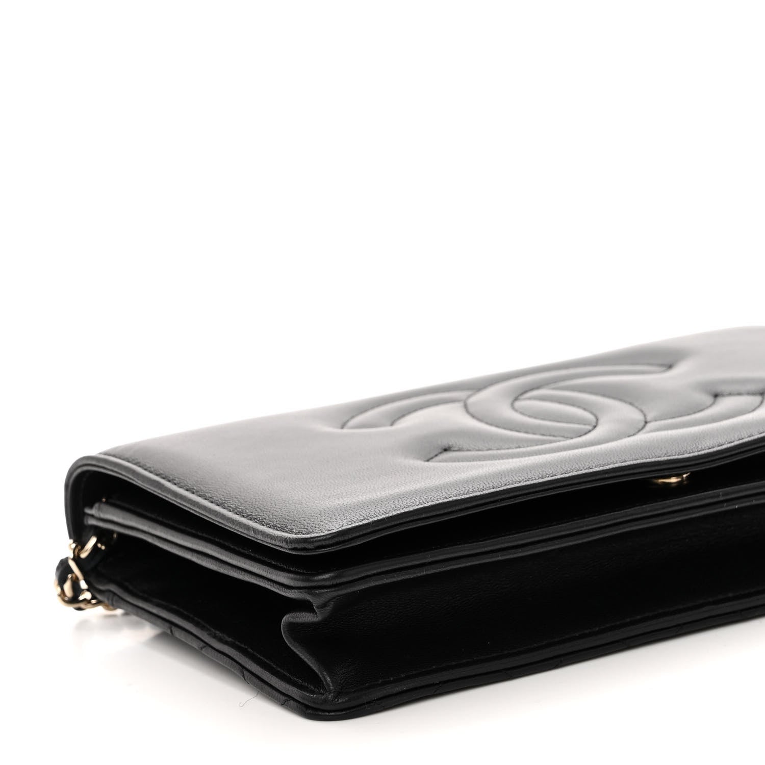 Chanel Lambskin Quilted Timeless CC Wallet On Chain WOC Black 10 of 13