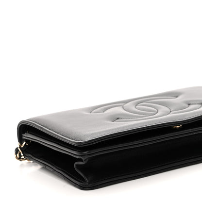 Chanel Lambskin Quilted Timeless CC Wallet On Chain WOC Black 10 of 13