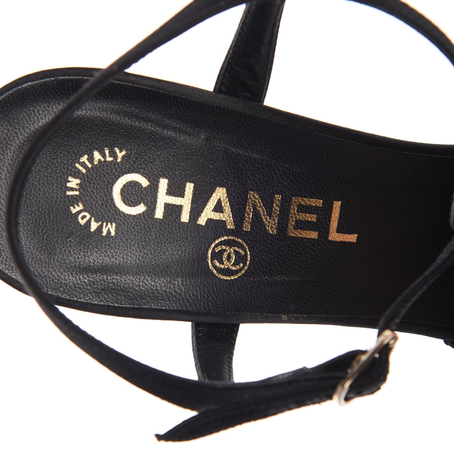 Chanel Satin Mesh Camellia CC Sandals size 38 Black 10 of 12