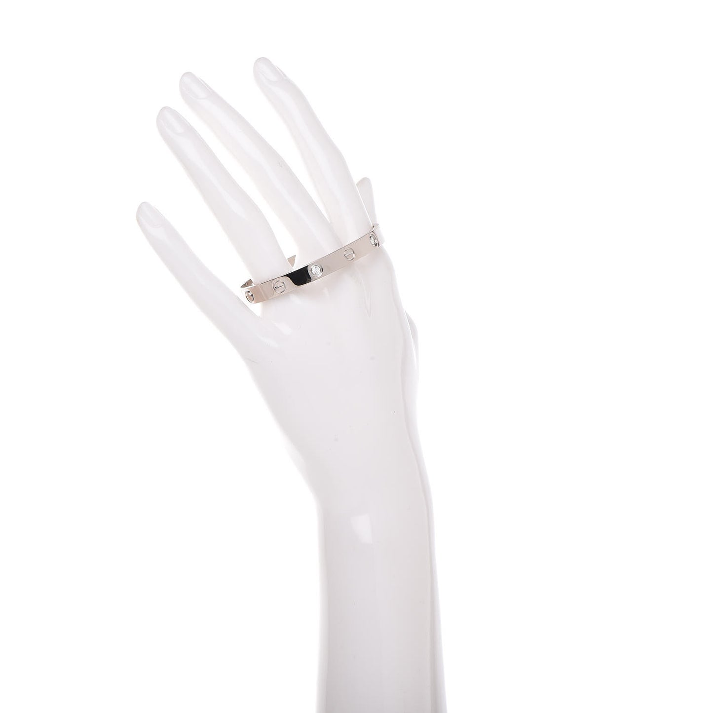 18K White Gold 4 Diamond LOVE Bracelet 16