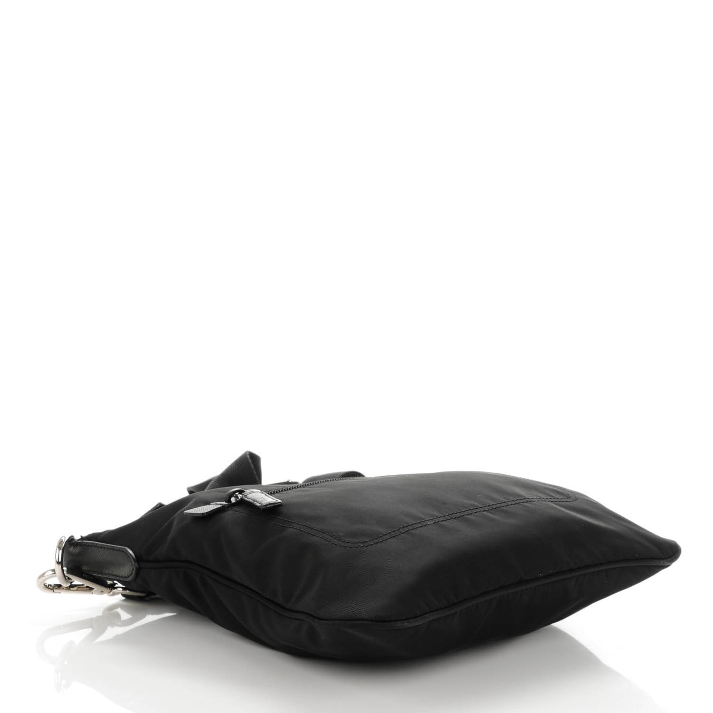 Tessuto Nylon Small Flat Messenger Bag Black