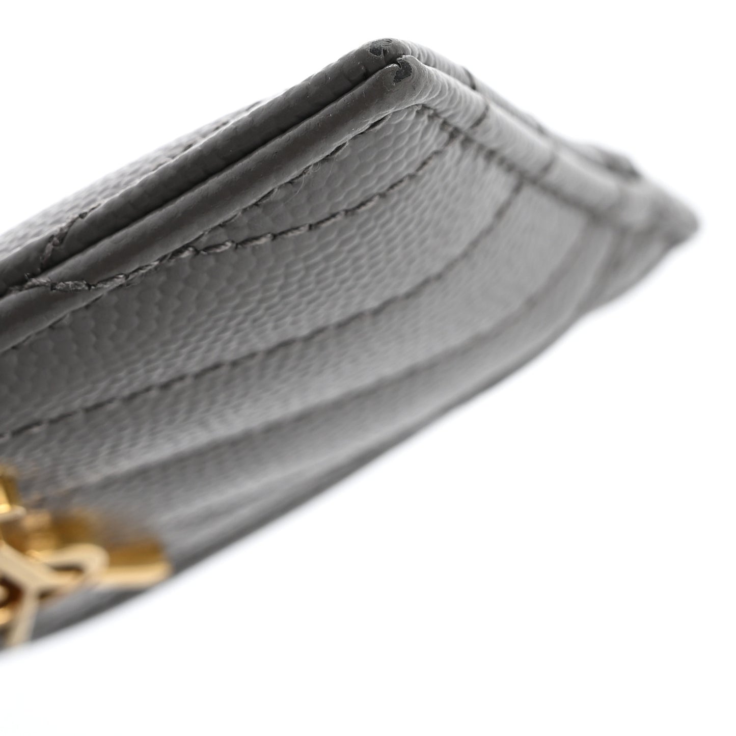 Grain De Poudre Matelasse Chevron Monogram Credit Card Case Fog