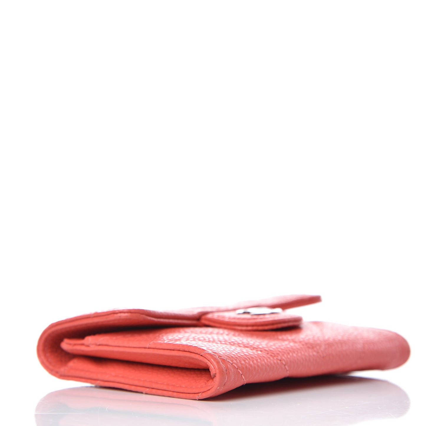 Caviar Chevron Quilted Card Holder Coral