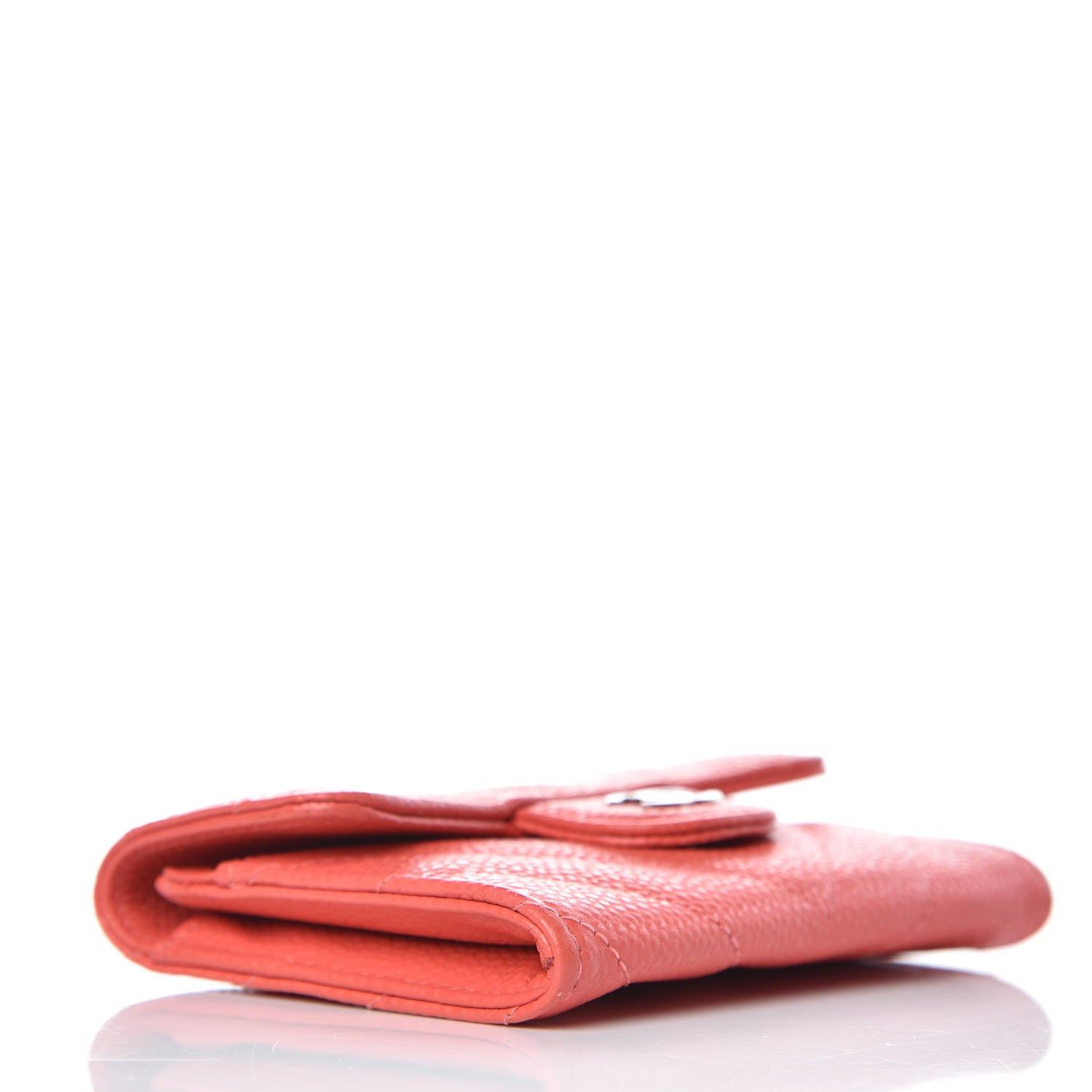 Chanel Caviar Chevron Quilted Card Holder Coral 4 of 8