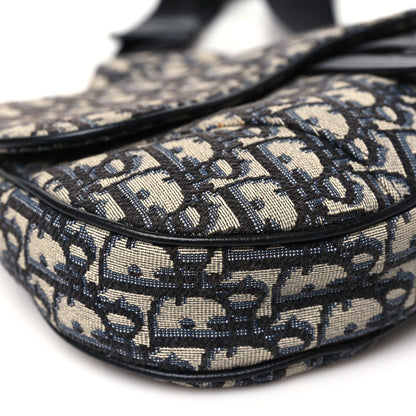 Christian Dior Oblique Mens Saddle Bag Blue 9 of 13