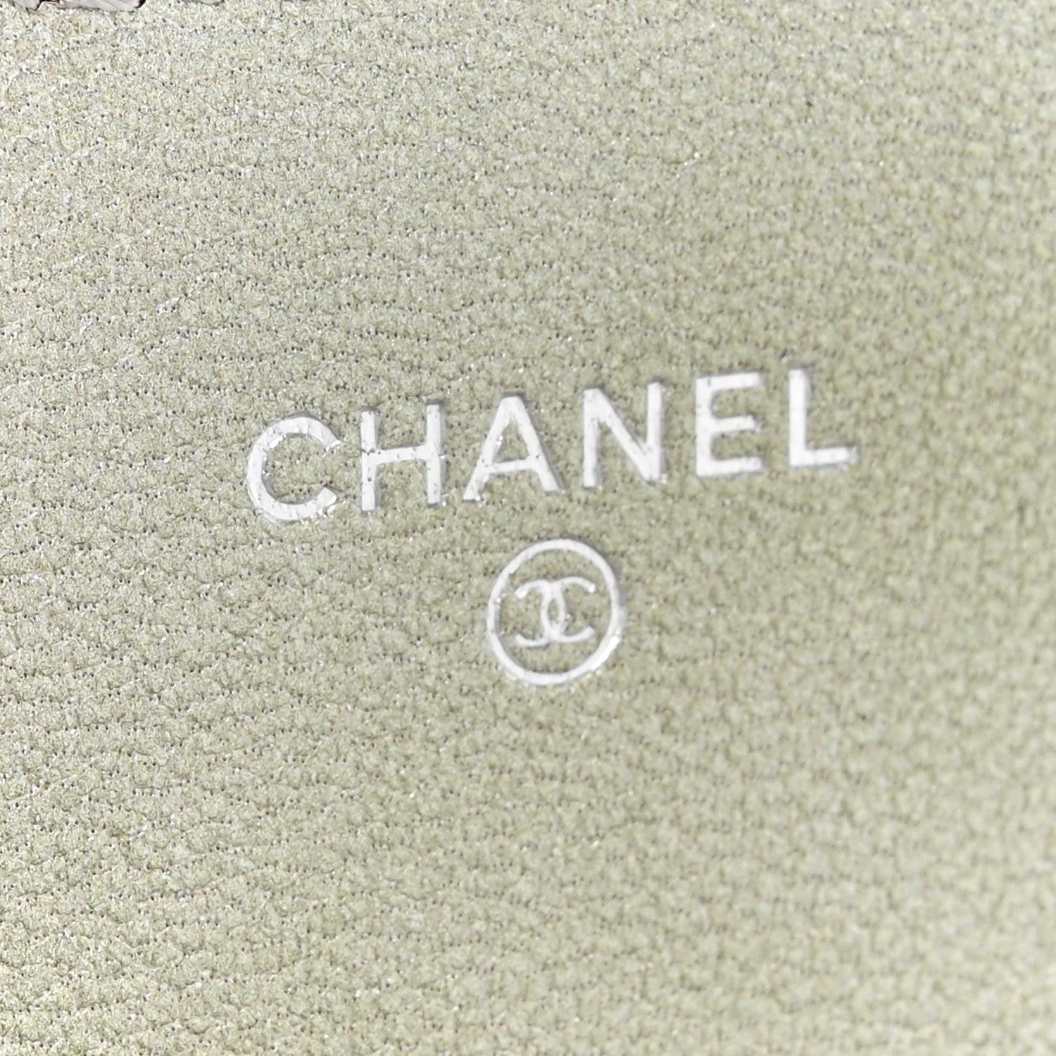 Chanel Metallic Goatskin Quilted Ombre Phone Holder Wallet on Removable Chain Grey Green 8 of 13