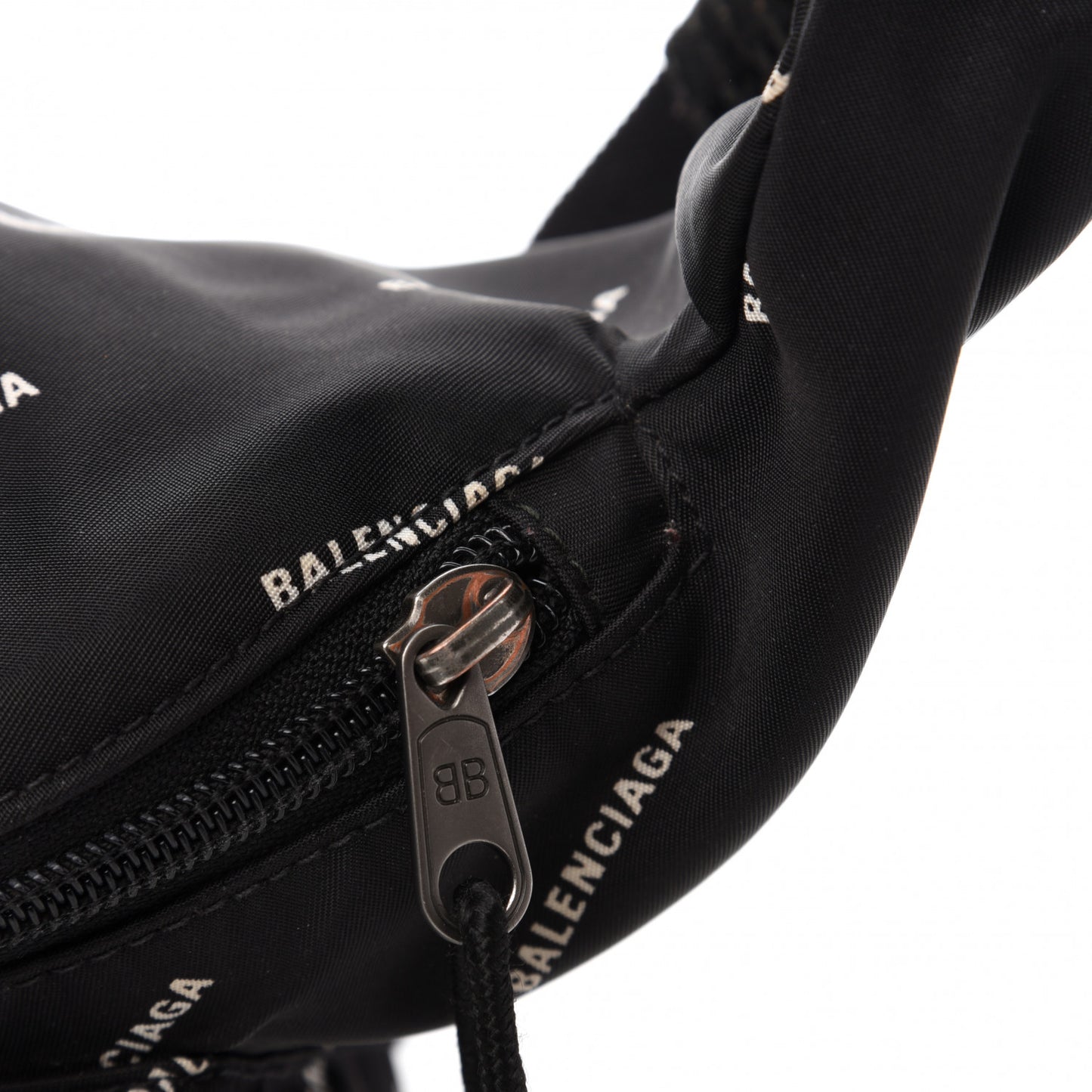 Twill Nylon Allover Logo Explorer Beltpack Black White