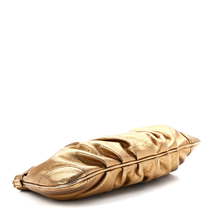 Salvatore Ferragamo Calfskin Chain Clutch Gold 4 of 11