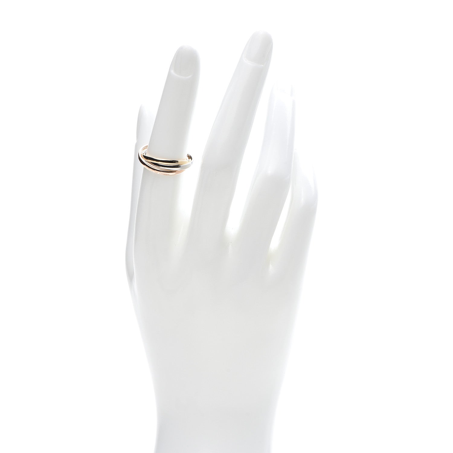 Cartier 18K Pink Yellow White Gold Extra Small Les Must De Trinity Ring 52 6 2 of 6