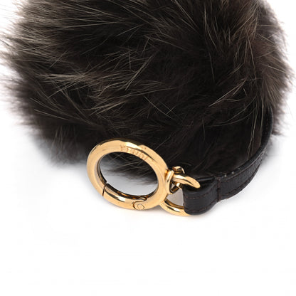 Fendi Fox Fur Vitello Elite Pom Pom Bag Charm Moro 3 of 4
