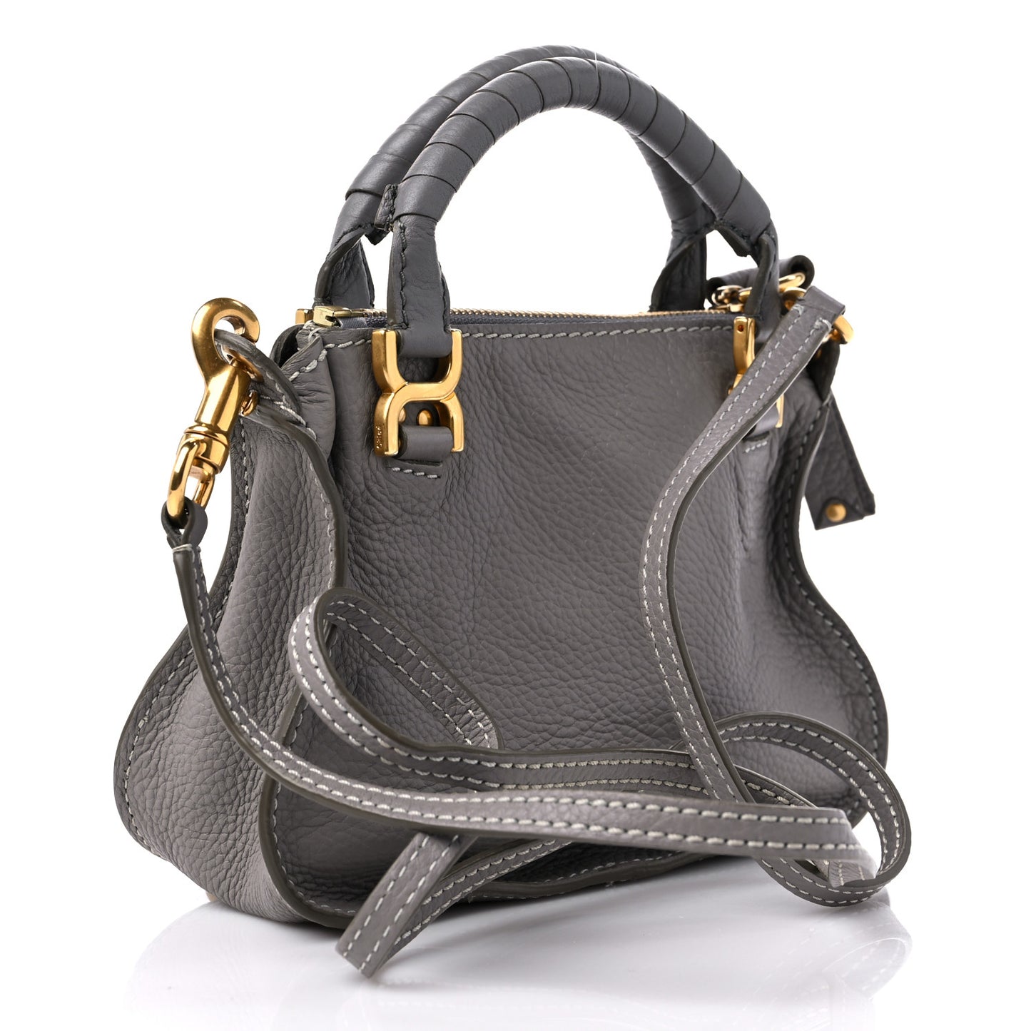 Calfskin Mini Marcie Satchel Cashmere Grey
