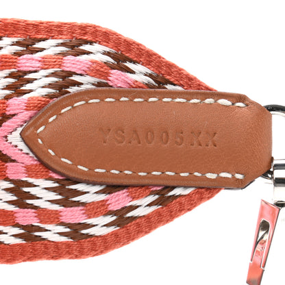 Hermes Toile Swift 50mm Sangle Allegro Shoulder Strap Rose Confetti White Gold 4 of 5