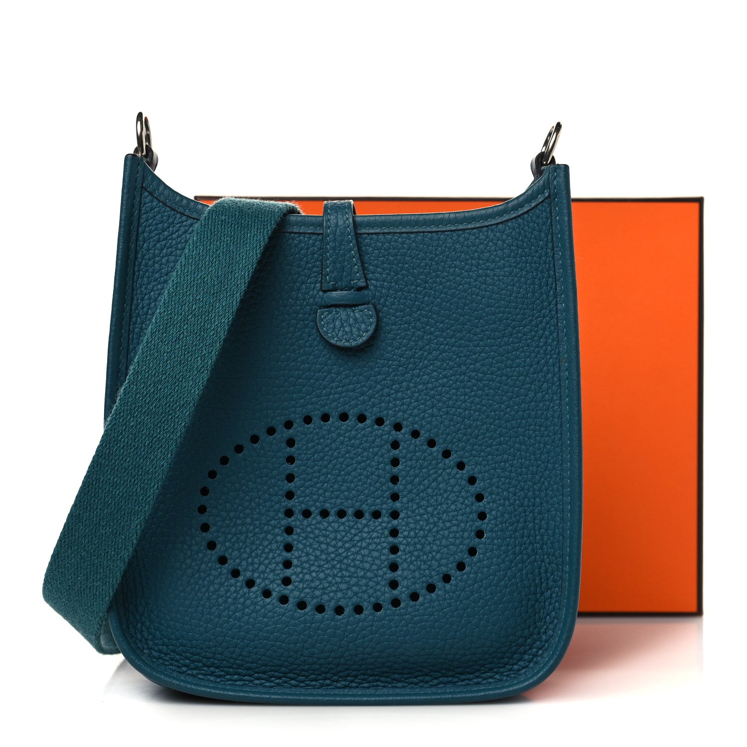 Hermes Taurillon Clemence Evelyne TPM Vert Bosphore 10 of 10