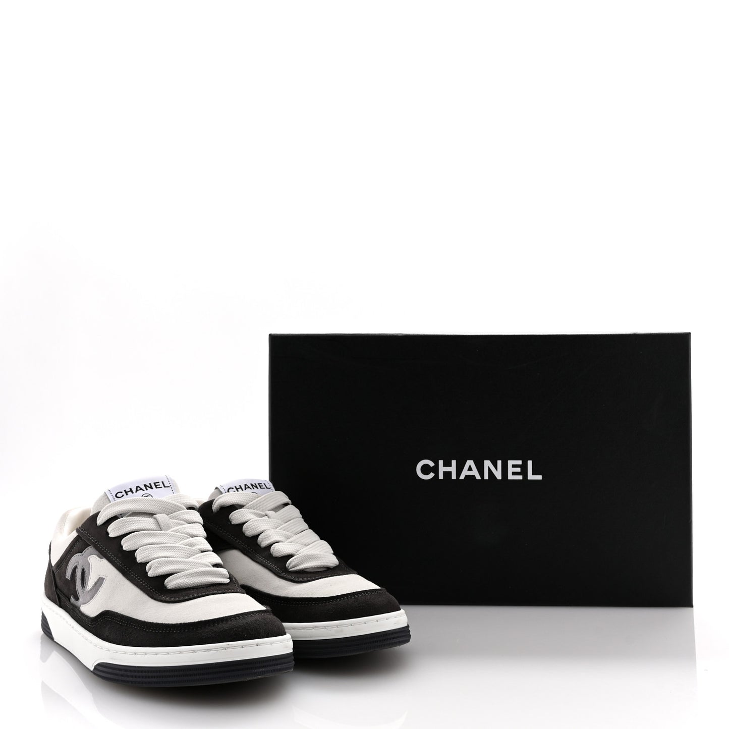Suede Kidskin Womens CC Sneakers 37.5 Black White