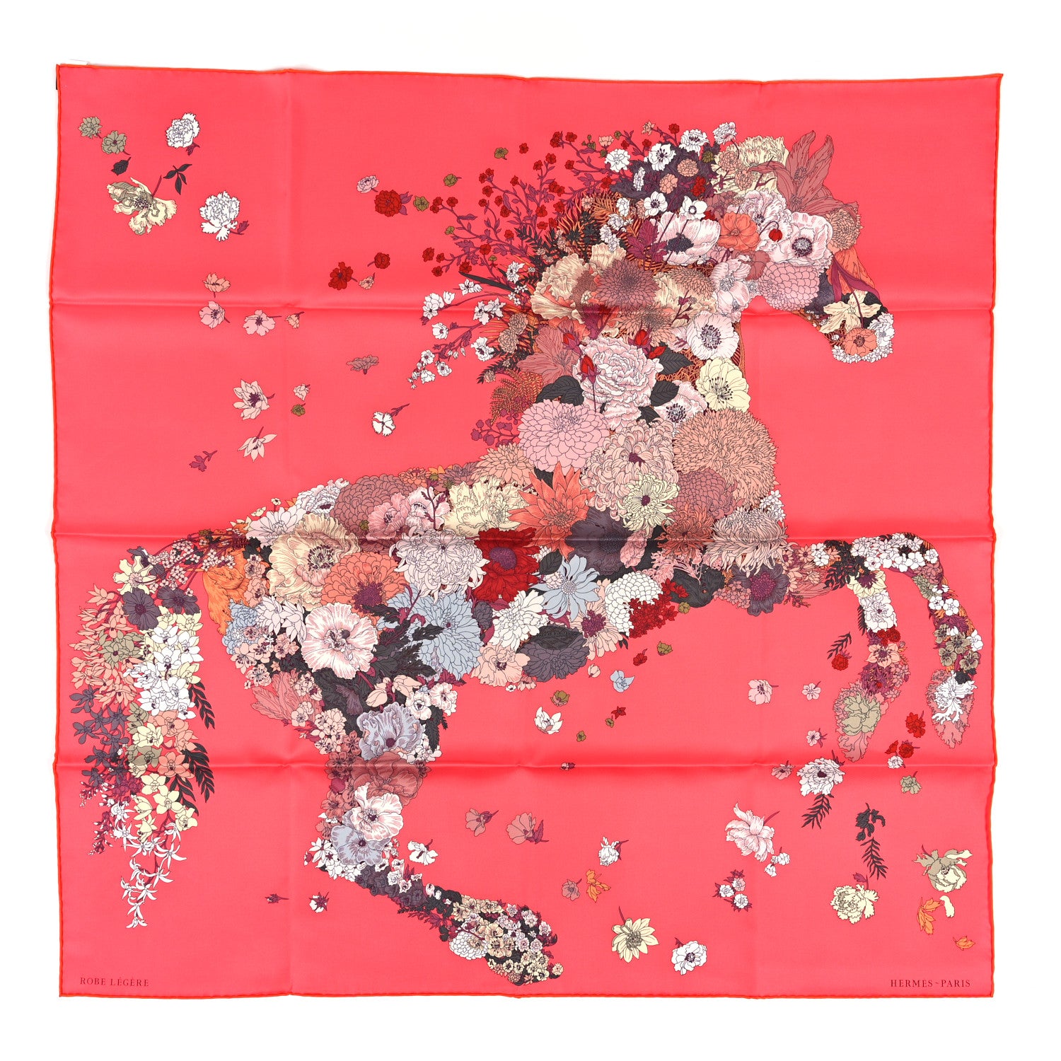 Hermes Silk Robe Legere Scarf 90 Rose Lipstick Vieux Rose 1 of 3