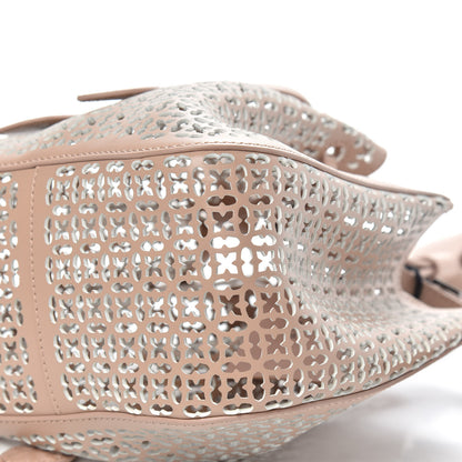 Alaia Calfskin Laser Cut Grille Rose-Marie 19 Bag Sable 7 of 8