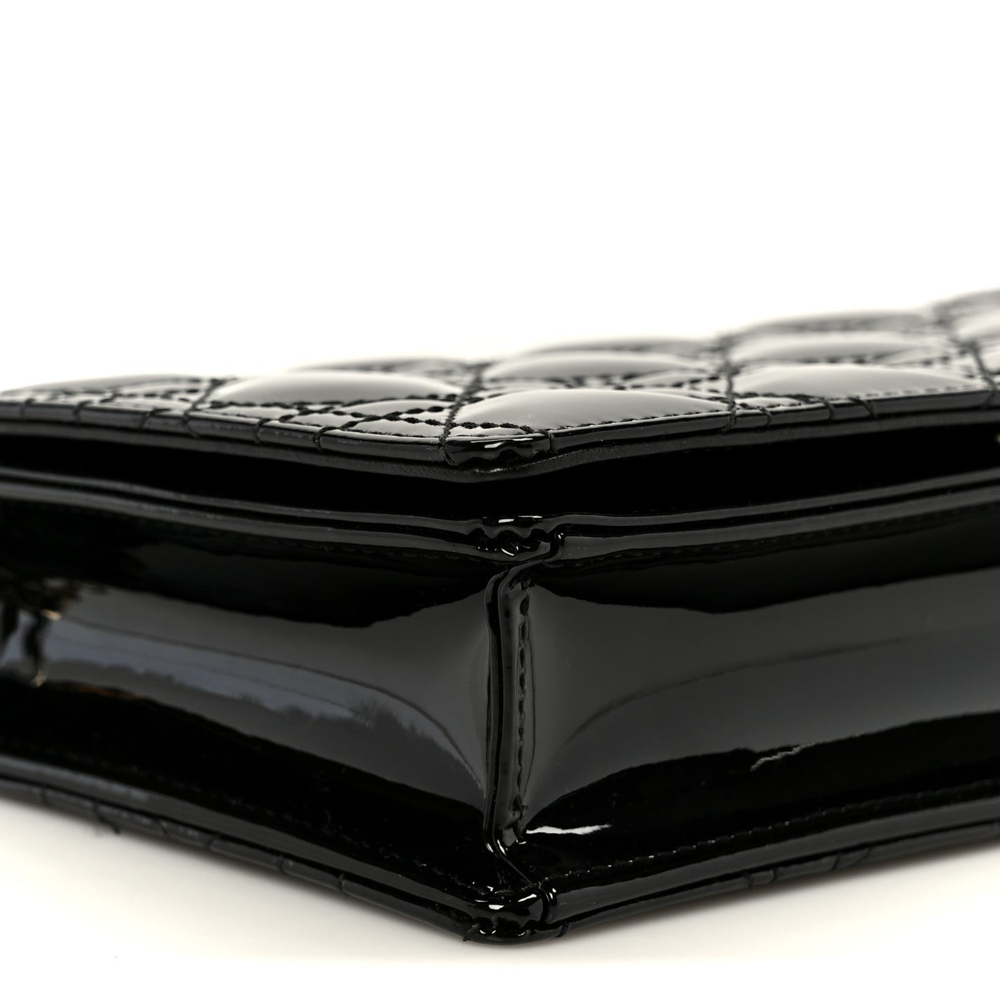 Patent Cannage Lady Dior Pouch Black