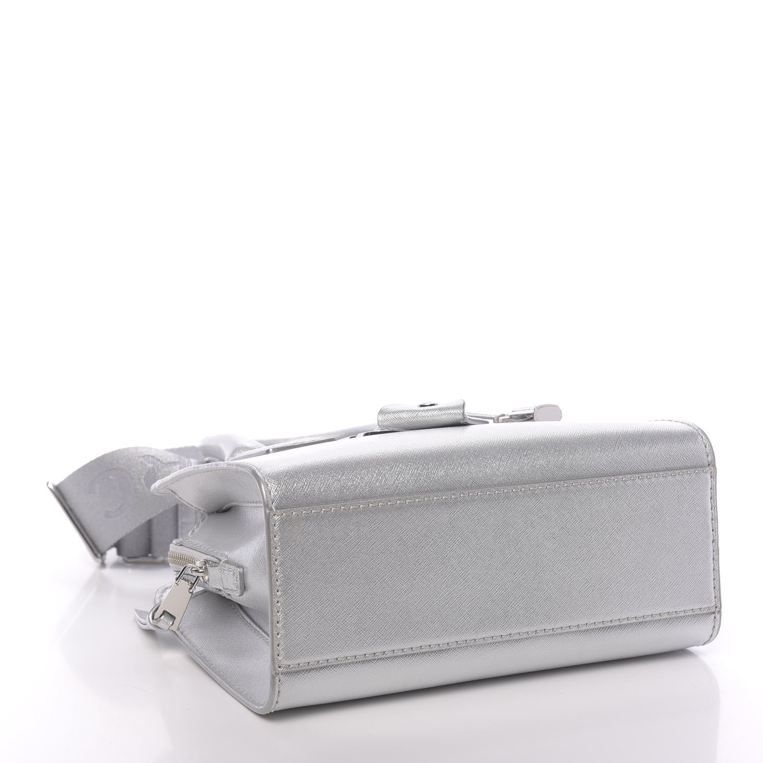Marc Jacobs Metallic Saffiano Little Big Shot Tote Silver 4 of 10