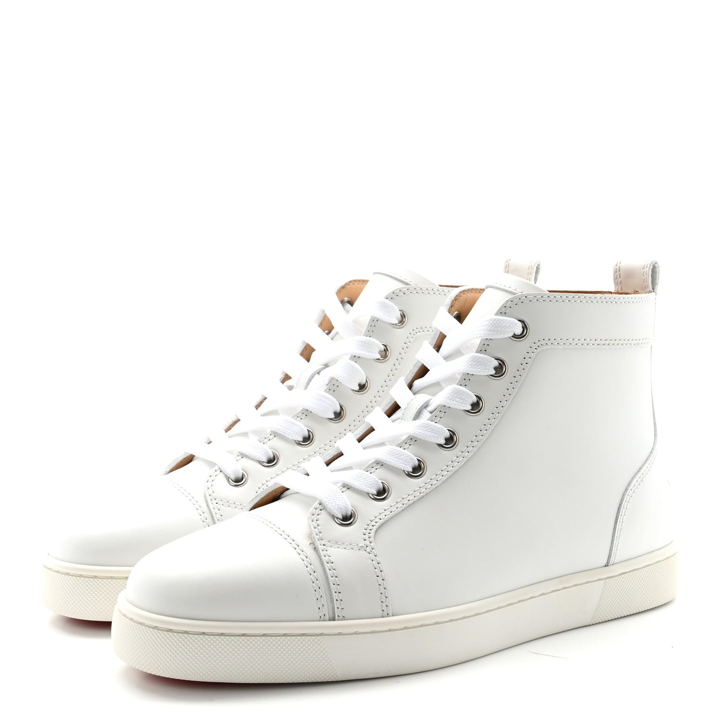 Calfskin Mens Louis Flat Sneakers 39 White