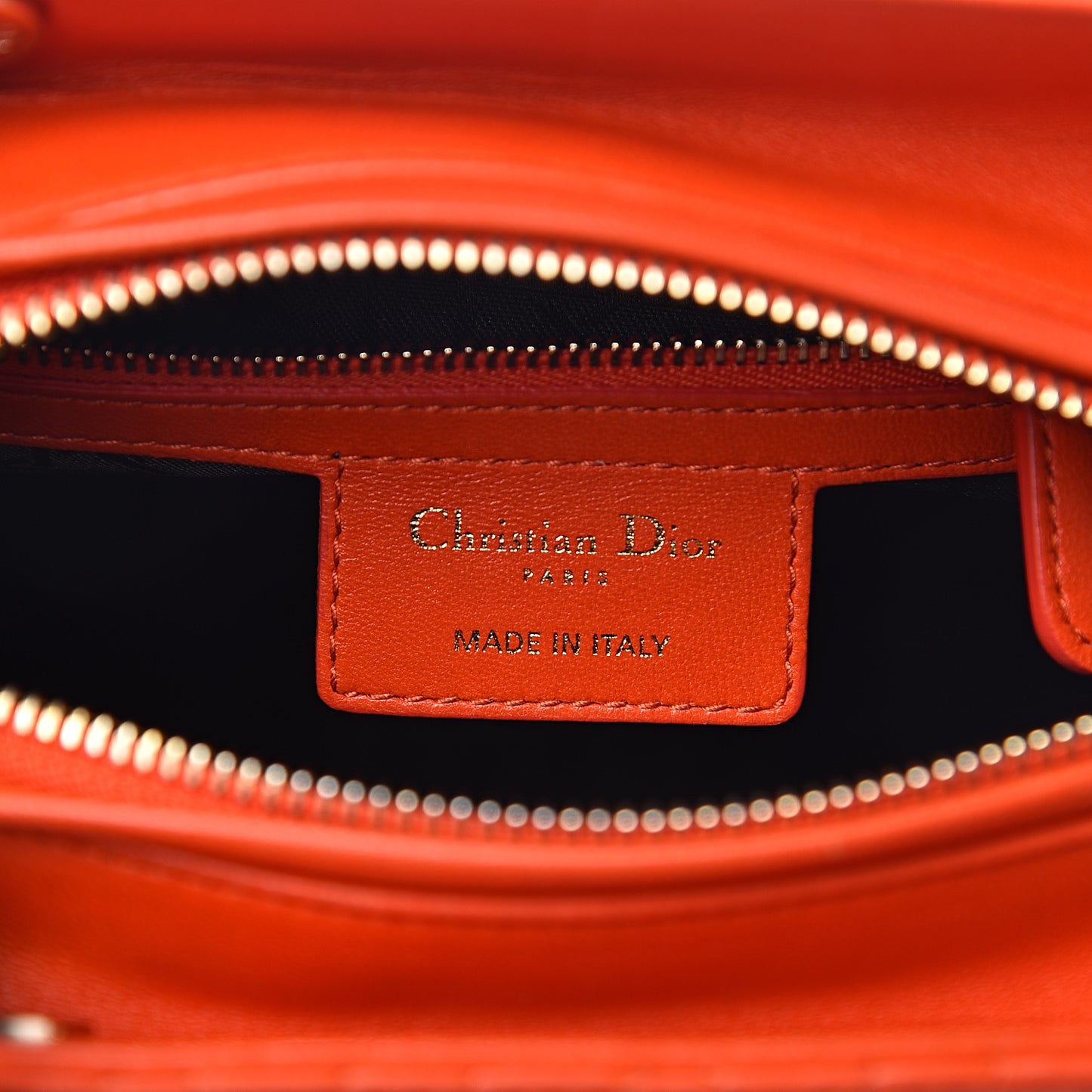 Lambskin Cannage Medium Lady Dior Orange