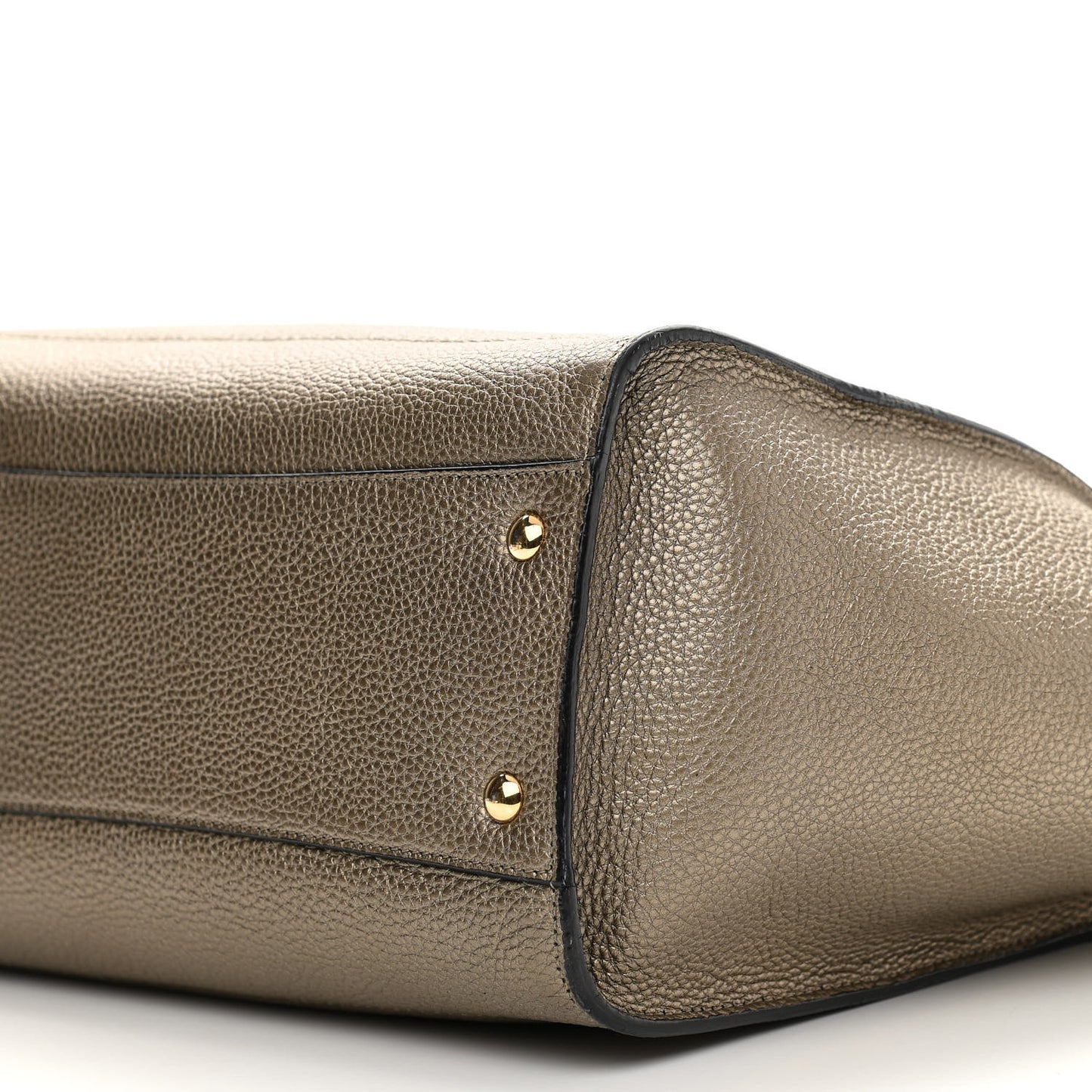 Metallic Hammered Calfskin Double Handle Medium Amy Tote Graphite