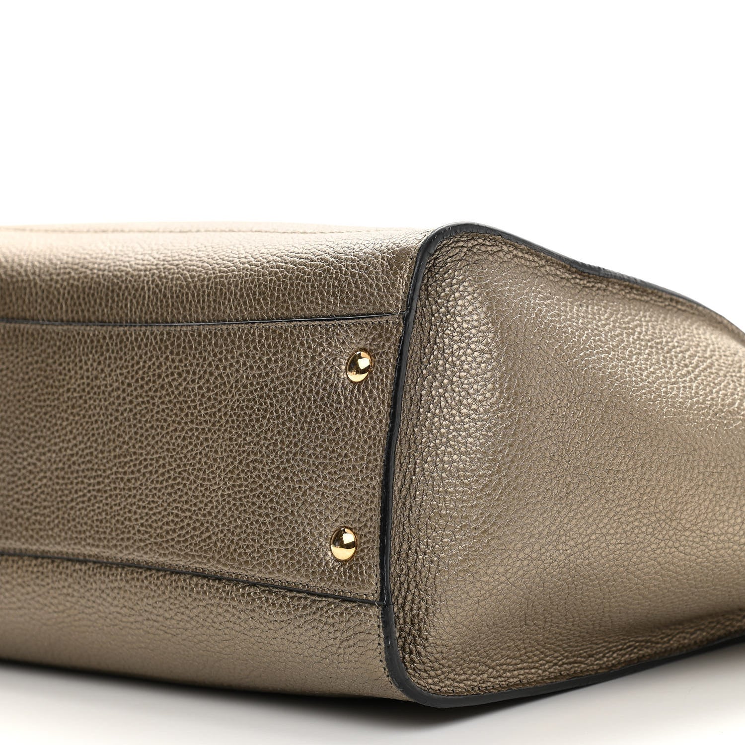 Salvatore Ferragamo Metallic Hammered Calfskin Double Handle Medium Amy Tote Graphite 6 of 15