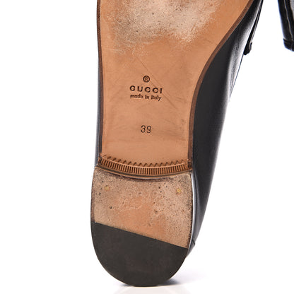 Gucci Calfskin Web Womens 1953 Horsebit Loafers 39 Black 8 of 11