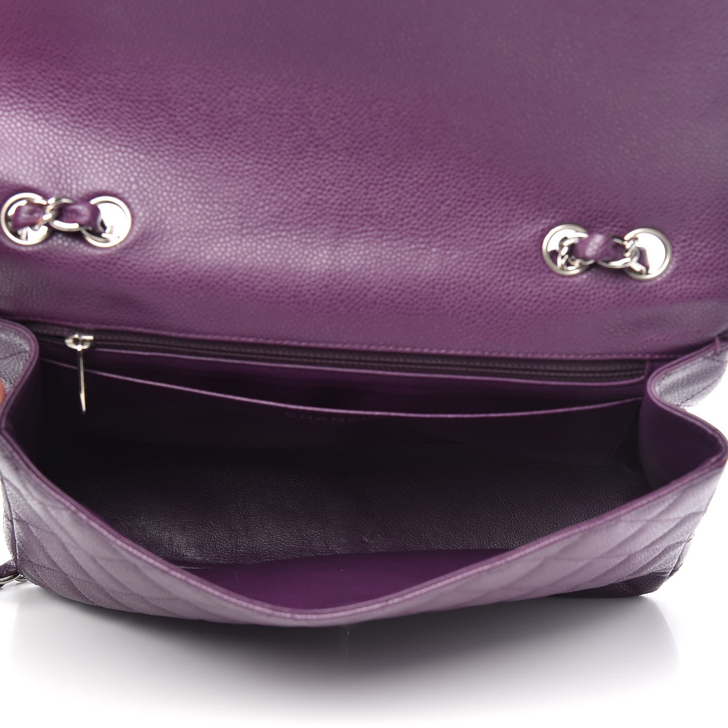 Chanel Caviar Quilted Jumbo Single Flap Purple 5 of 12