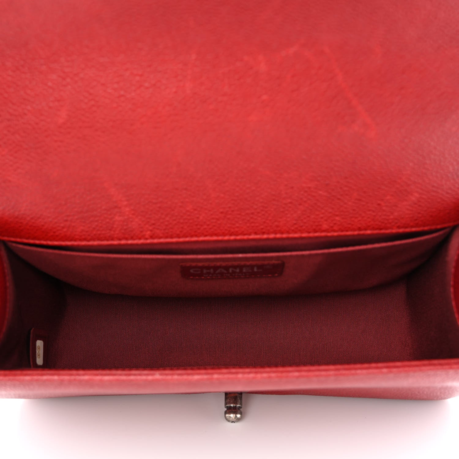 Chanel Caviar Quilted Medium Boy Flap Dark Red 5 of 11