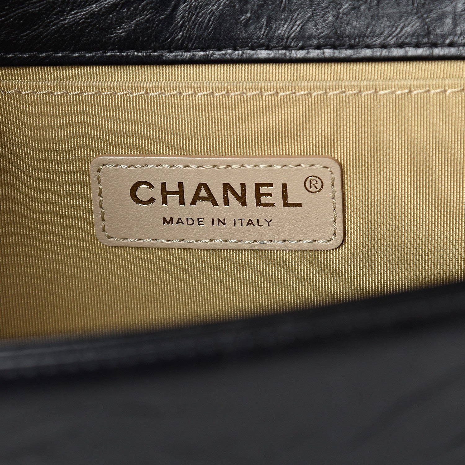 Chanel Crumpled Calfskin Chevron Chain Medium Boy Flap Black 5 of 9