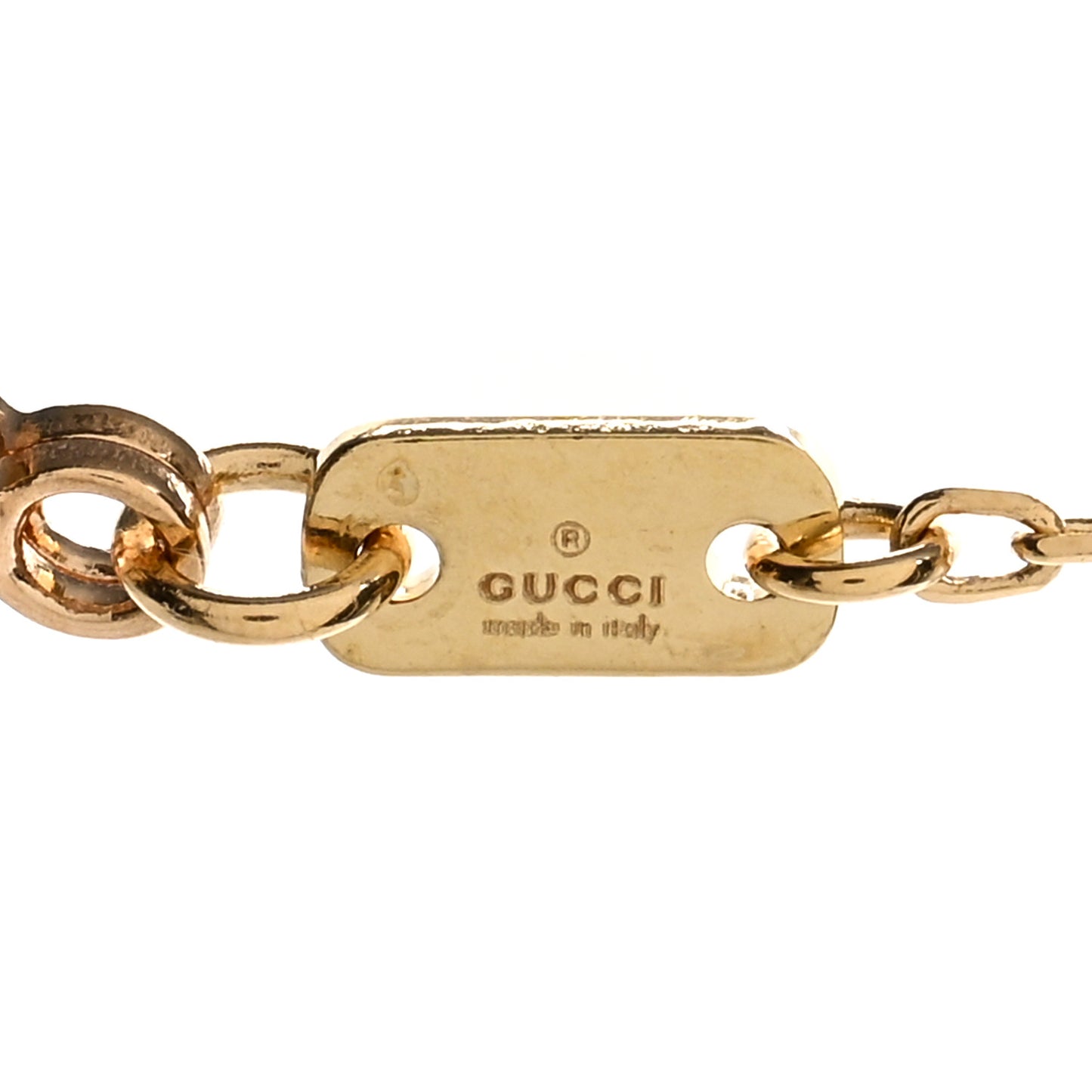 18K Yellow Gold Diamond Running GG Pendant Necklace