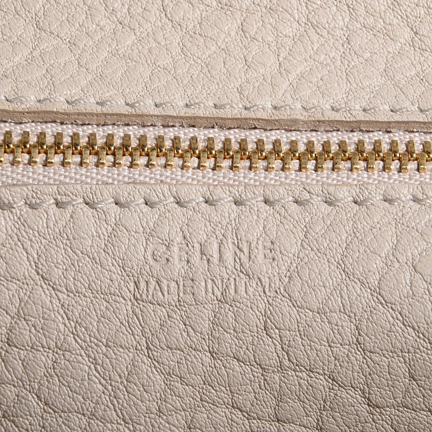 Celine Grained Calfskin Small Tie Knot Tote Chalk 8 of 9
