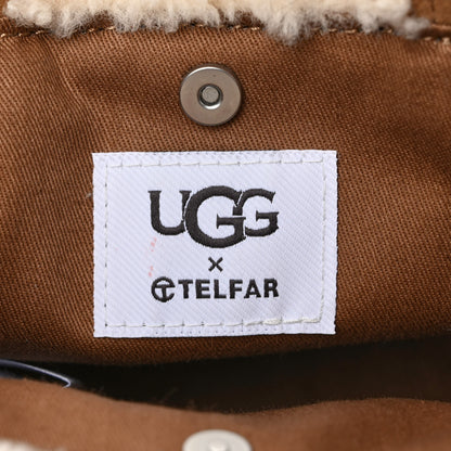 Telfar X UGG Suede Shearling Small Shopping Bag Chestnut 6 of 10