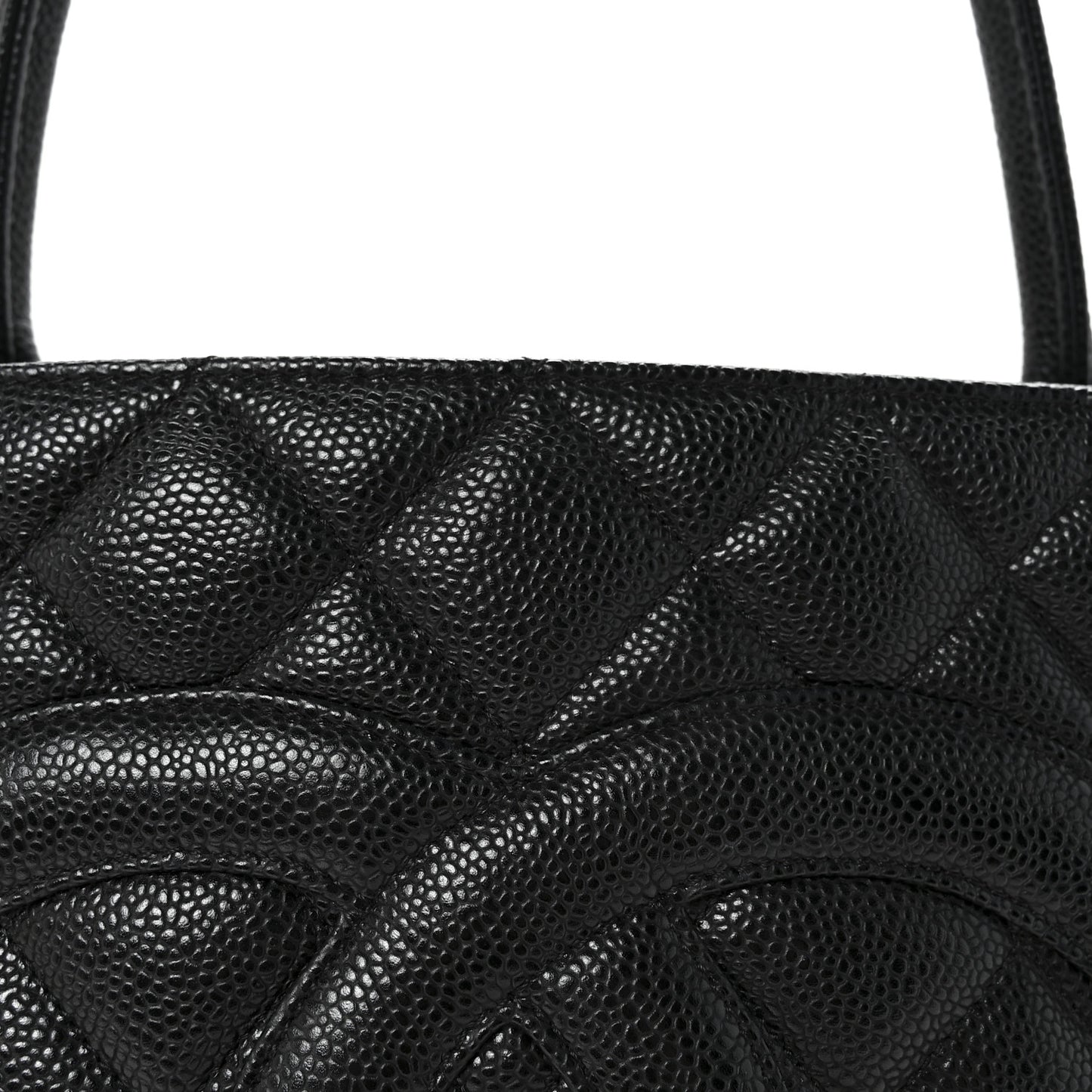 Caviar Quilted Medallion Tote Black