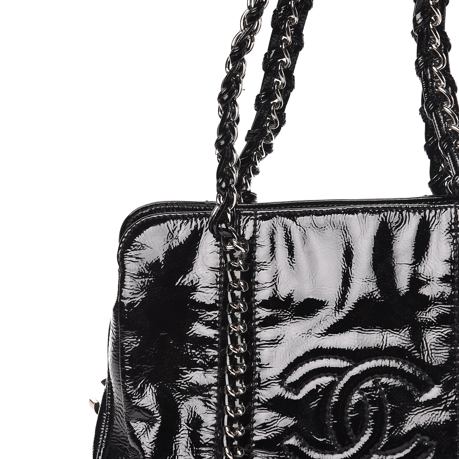Chanel Patent Calfskin Small Luxe Ligne Tote Black 10 of 11