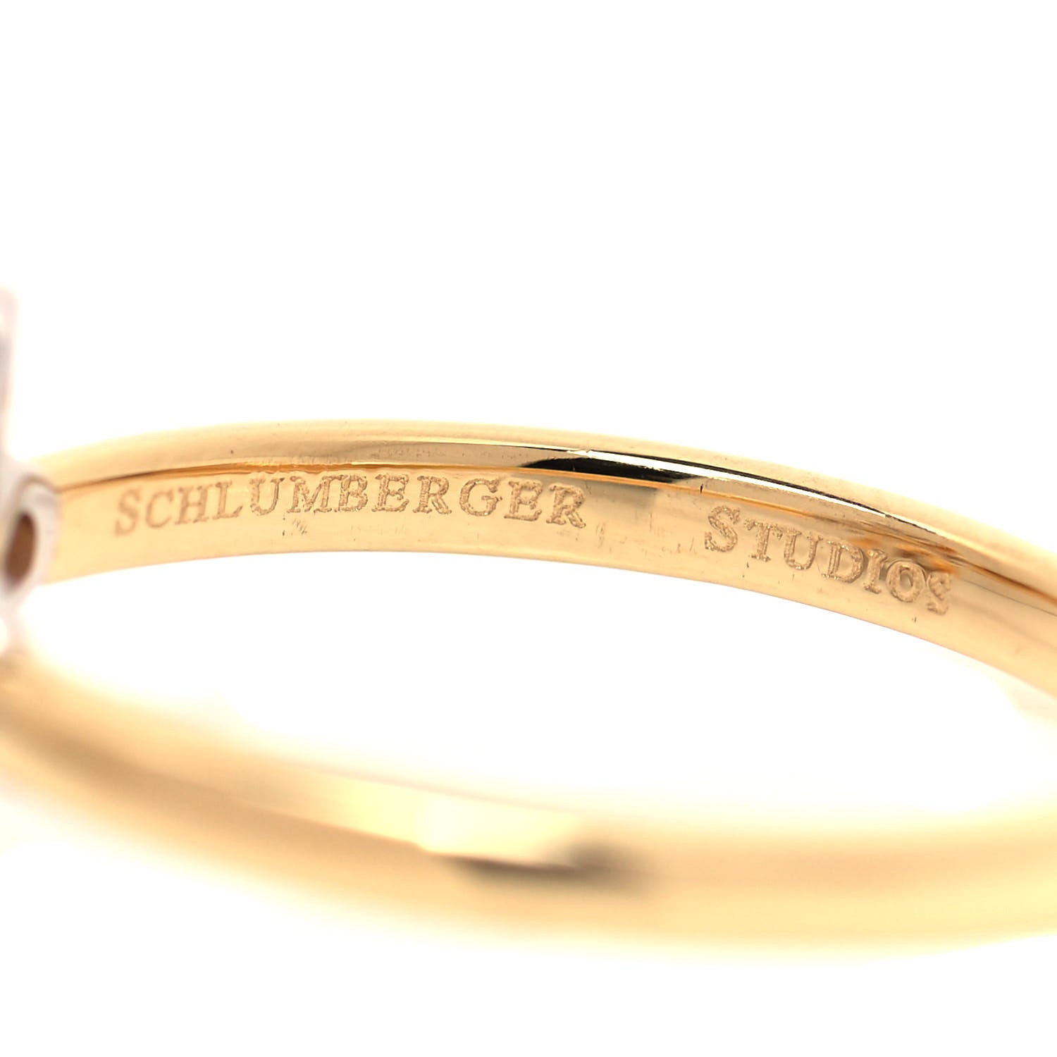 Tiffany 18K Yellow Gold Platinum Diamond Schlumberger Lynn Ring 54 6.75 4 of 6